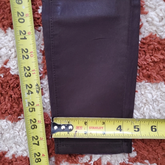 Burgundy/Oxblood Coated Skinny Jeans by Justfab in Black, Size 0, Size 25, NWT - Picture 6 of 6